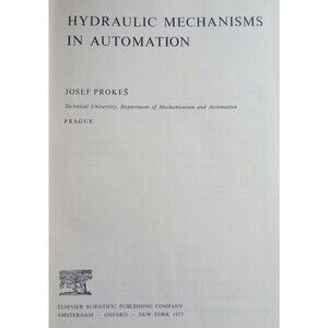 Hydraulic Mechanisms in Automation by Josef Proseks Hardcover Textbook Machinery